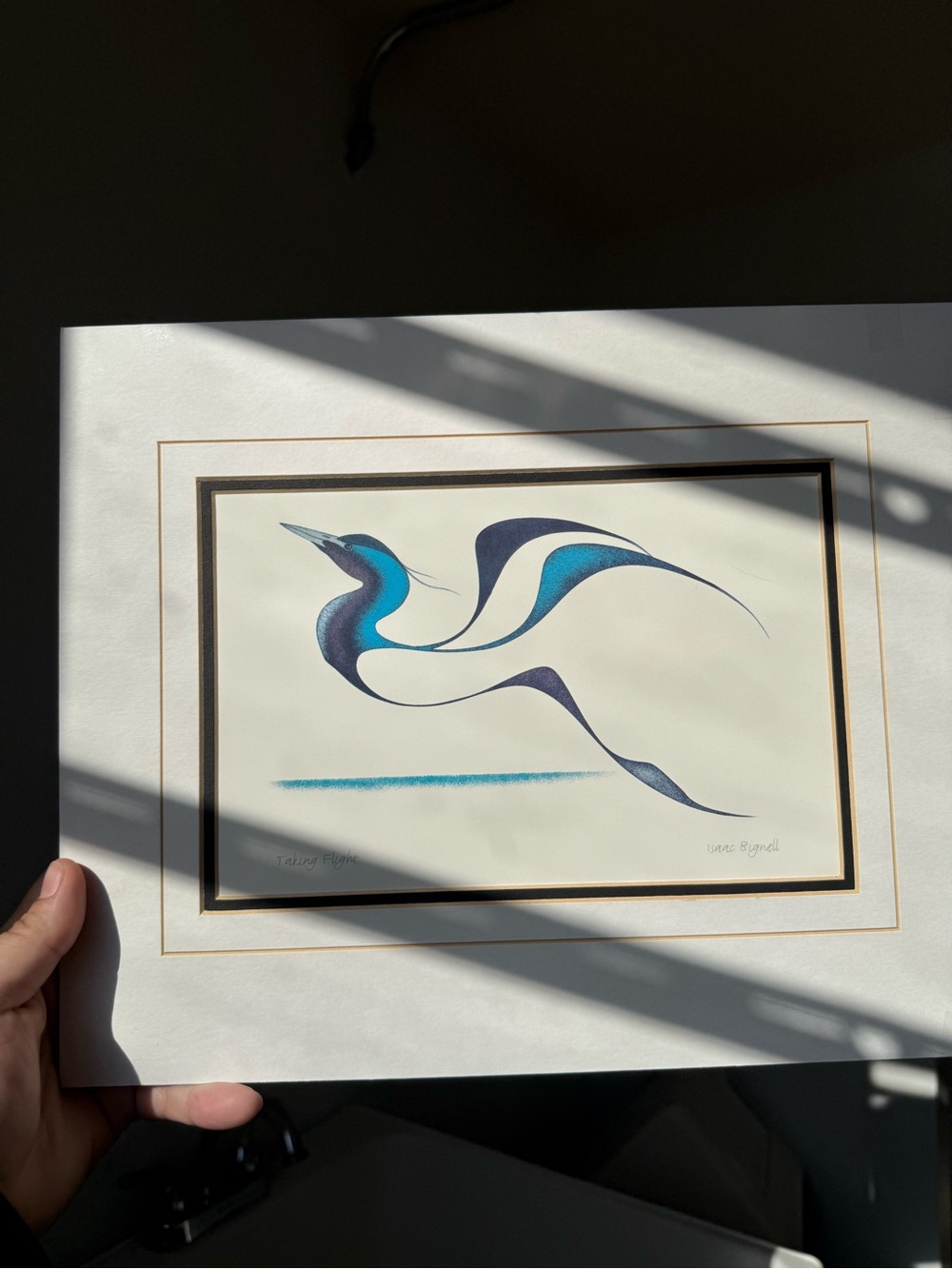 Taking Flight Minimalist Bird Art Print by Isaac Bignell Vintage Cree Artist